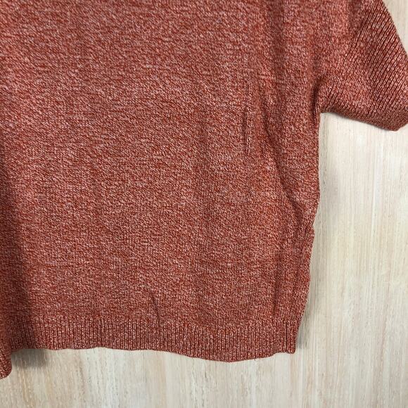 Cabi Orange Marled Knit Pullover Sweater XS Dolman Sleeve Fold Over Neck Cozy - Picture 9 of 12
